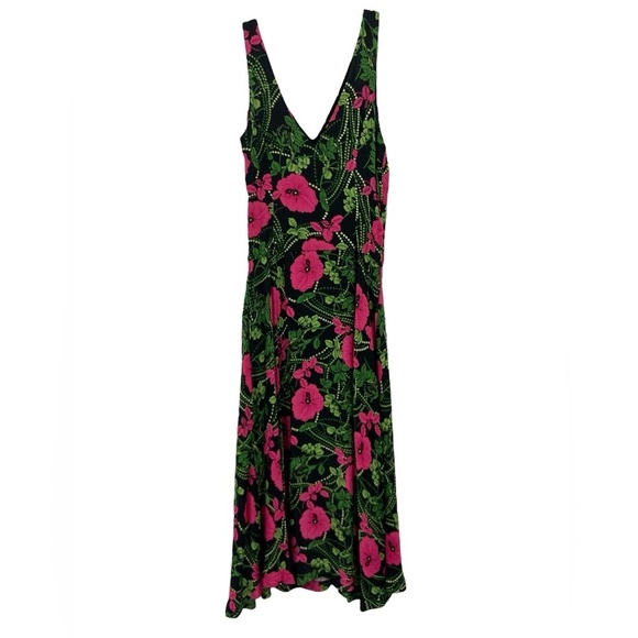 NWT’S Anthropology Maeve floral Rushing Pink & Green midi dress size 2 - Picture 8 of 16